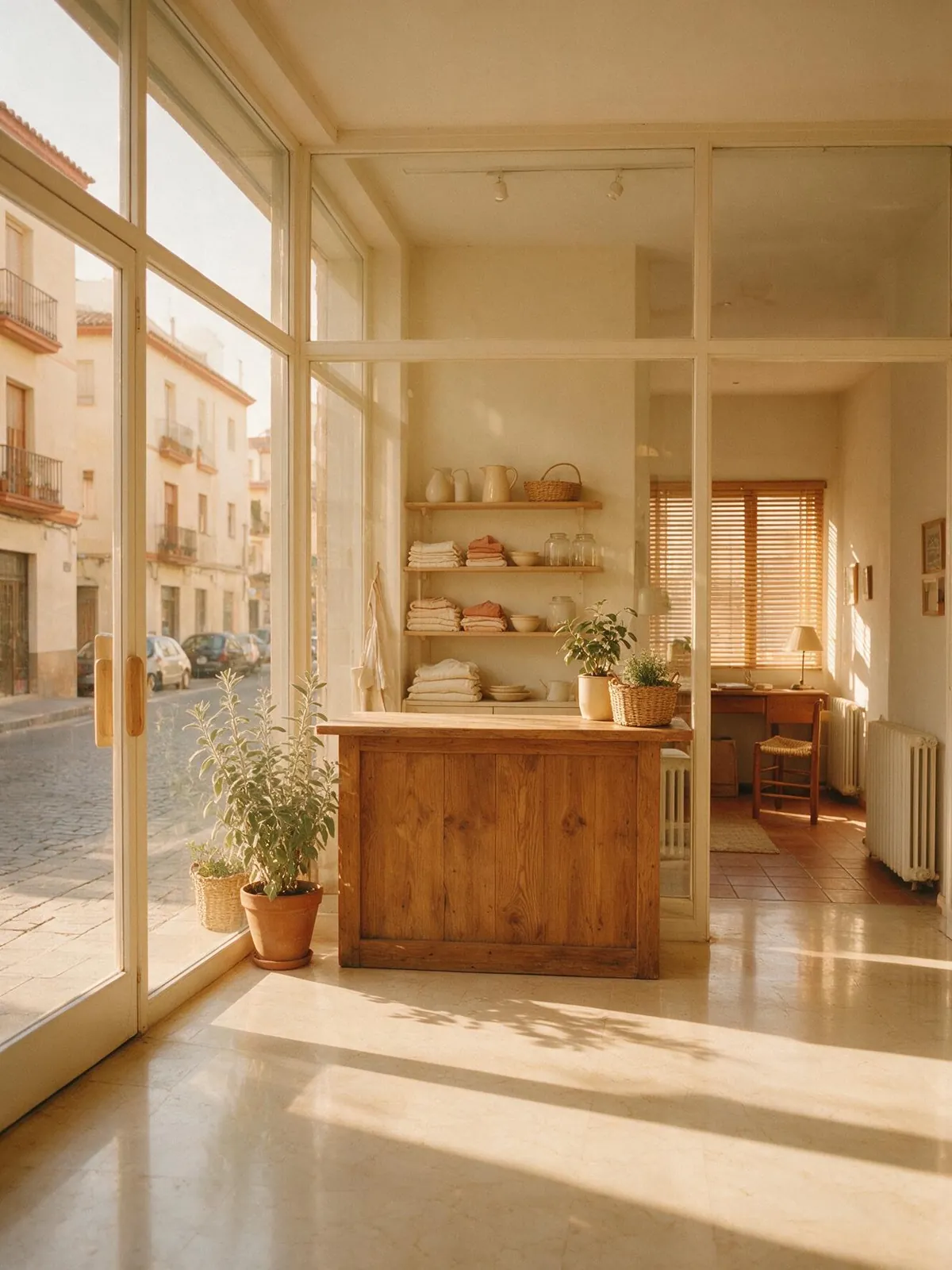 Local comercial en Burgos con el suelo y el mostrador limpios antes de abrir